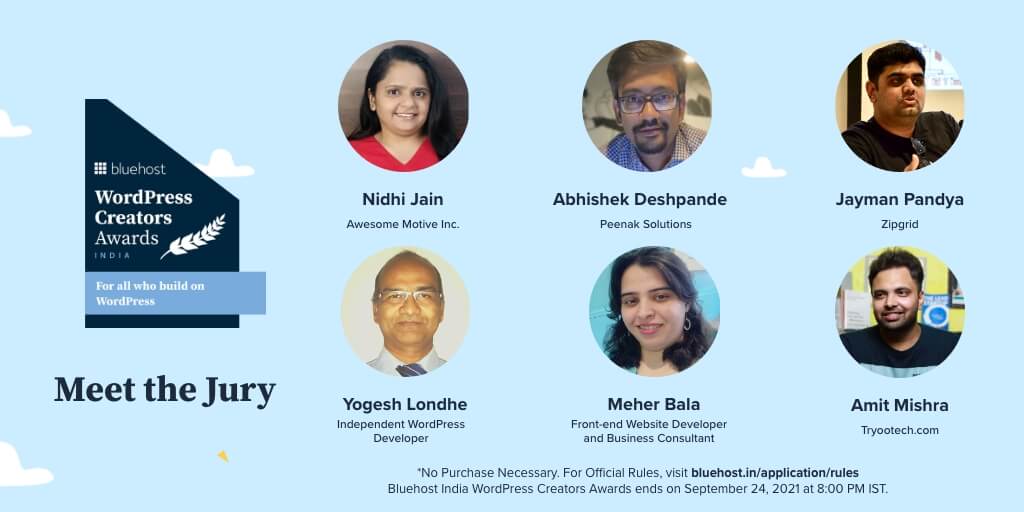 A Jury member for WordPress Creators Awards India